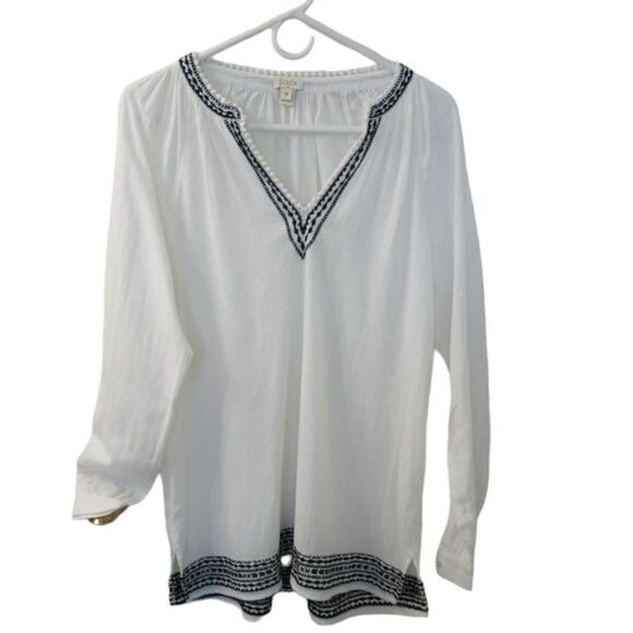 J.Crew Tunic Lightweight 100% Cotton Sheer Blouse - Picture 3 of 6